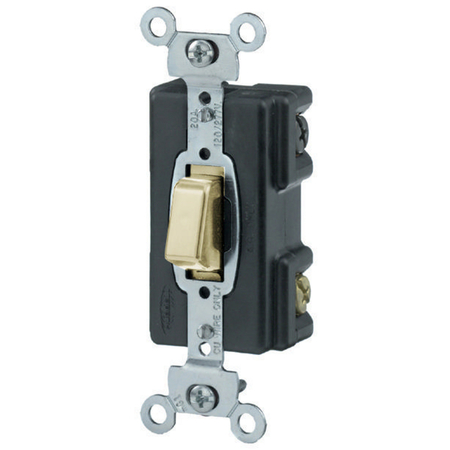HUBBELL WIRING DEVICE-KELLEMS Switches and Lighting Controls, Illumianted Industrial Grade, PresSwitch, General Purpose AC, Single Pole, 20A 120/277V AC, Screw Terminals, Ivory HBL1287I